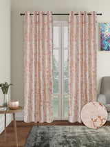 Set of 2 Knitted Long Door Curtains with 5 Cushion Covers- Beige