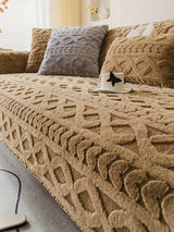 Premium Anti Slip Sofa Toper Set |Microfiber Chenille | Durable & Machine Washable | Brown