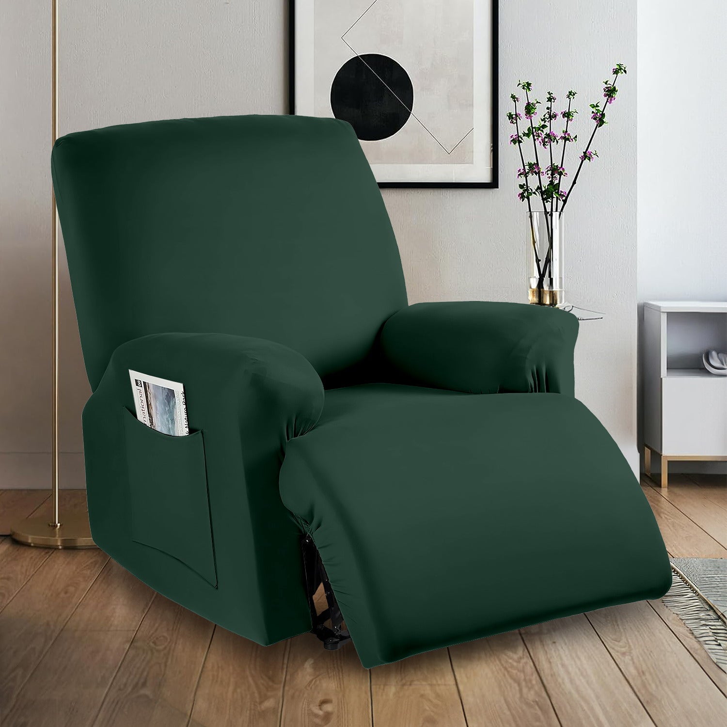 This innovated 1 Piece recliner chair couch cover is crafted from