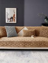 Premium Anti Slip Sofa Toper Set |Microfiber Chenille | Durable & Machine Washable | Brown