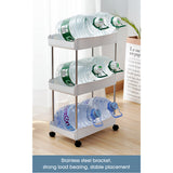 Cortina 3 Layer Fruit & Vegetable Basket Trolley with Wheels,Home and Kitchen Fruit Basket Storage Rack Organizer Items and Kitchen Accessories Items (3 layer, Multicolour)