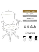 Stretchable Elastic Ethnic Printed Office Chair Cover Pack of 6- Cream