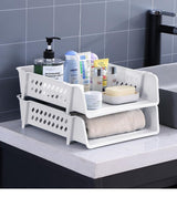 Cortina File Rack PP Plastics For Office Home Plastic Foldable Office Desk Accessories Files Papers Divider Rack Storage Rectangular Tray Stand (2 Layer File Rack)