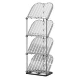 Cortina Foldable Shoe Rack Storage Organizer, Tall Narrow Shoe Shelf for Closet, Free Standing Cabinet with Clear Door, Plastic Space Saving Corner Shoe Stand, (4 Tier)
