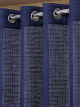 Semi-Transparent Window Curtains Set of 4- Navy Blue