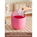 Cortina Corton Design Plastic Small Tabletop Dustbin , Small Waste Bin for Study Table, Office Desk, Bathroom, Kitchen Sink & Washroom ( Pink )