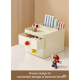 Cortina 3 Tier Plastic Storage Organizer with Drawers | Cosmetic Jewelry Box, Office Desktop Compartments, Storage Shelf for Office, School, Home | Multi-Layer Small Storage Box (White)