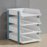 Cortina 4-Tier File Organizer , Premium Polystyrene Desk Rack, Foldable Document Holder with Dividers - Space-Saving Office & Home Paper Storage , Cloth organiser ( Blue)