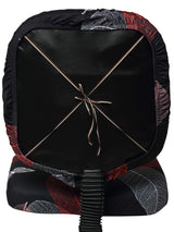 Stretchable Elastic Digital Printed Office Chair Cover Pack of 6- Black