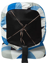 Stretchable Elastic Geometric Printed Office Chair Cover Pack of 4- Blue