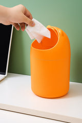 Cortina Corton Design Plastic Large Tabletop Dustbin, Large Waste Bin for Study Table, Office Desk, Bathroom, Kitchen Sink & Washroom (Orange)