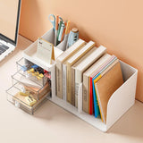 Cortina Bookshelf Plastic Storage Organizer for Books, Magazines & CDs, Compact Book Rack for Home, Office & Study Desk (Desktop Bookshelf Organizer)