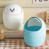 Cortina Corton Design Plastic Small Tabletop Dustbin , Small Waste Bin for Study Table, Office Desk, Bathroom, Kitchen Sink & Washroom ( White )