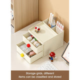 Cortina 3 Tier Plastic Storage Organizer with Drawers | Cosmetic Jewelry Box, Office Desktop Compartments, Storage Shelf for Office, School, Home | Multi-Layer Small Storage Box (White)