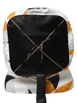 Stretchable Elastic Geometric Printed Office Chair Cover Pack of 6- Yellow