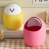 Cortina Corton Design Plastic Small Tabletop Dustbin , Small Waste Bin for Study Table, Office Desk, Bathroom, Kitchen Sink & Washroom ( Yellow )