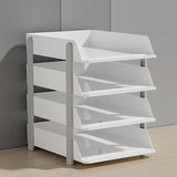 Cortina 4-Tier File Organizer , Premium Polystyrene Desk Rack, Foldable Document Holder with Dividers - Space-Saving Office & Home Paper Storage , Cloth organiser ( Grey )