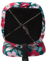 Stretchable Elastic Floral Printed Office Chair Cover Pack of 4- Dark Green