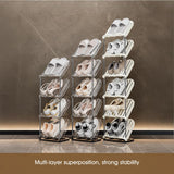 Cortina Foldable Shoe Rack Storage Organizer, Tall Narrow Shoe Shelf for Closet, Free Standing Cabinet with Clear Door, Plastic Space Saving Corner Shoe Stand, (5 Tier)