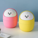 Cortina Corton Design Plastic Small Tabletop Dustbin , Small Waste Bin for Study Table, Office Desk, Bathroom, Kitchen Sink & Washroom ( Yellow )