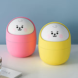 Cortina Corton Design Plastic Small Tabletop Dustbin , Small Waste Bin for Study Table, Office Desk, Bathroom, Kitchen Sink & Washroom ( Pink )