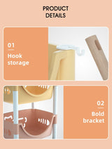 Cortina 3-Layer Multipurpose Utility Rack Fruit & Vegetable Basket Trolley with Wheels | Kitchen, Pantry, Bathroom Organizer & Toy Storage Rack for Home (Multicolour)