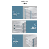 Cortina 3-Tier File Organizer , Premium Polystyrene Desk Rack, Foldable Document Holder with Dividers - Space-Saving Office & Home Paper Storage, Cloth organiser ( Blue)