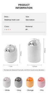 Cortina Corton Design Plastic Large Tabletop Dustbin, Large Waste Bin for Study Table, Office Desk, Bathroom, Kitchen Sink & Washroom (Orange)