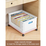 Cortina Bookshelf Plastic Storage Organizer for Books, Magazines & CDs, Compact Book Rack for Home, Office & Study Desk (Rolling Storage Container)
