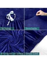 Elastic Stretchable Velvet Sofa Cover 3 Seater-Blue