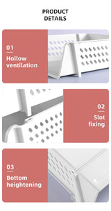 Cortina File Rack PP Plastics For Office Home Plastic Foldable Office Desk Accessories Files Papers Divider Rack Storage Rectangular Tray Stand (3 Layer File Rack)