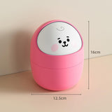 Cortina Corton Design Plastic Small Tabletop Dustbin , Small Waste Bin for Study Table, Office Desk, Bathroom, Kitchen Sink & Washroom ( Pink )