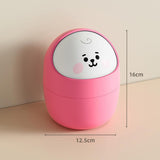 Cortina Corton Design Plastic Small Tabletop Dustbin , Small Waste Bin for Study Table, Office Desk, Bathroom, Kitchen Sink & Washroom ( Pink )