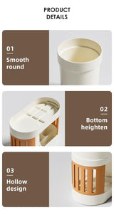 Cortina All-in-One Bathroom Organizer , Toothbrush Holder, Toothpaste Shelf & Rinse Cup Set, Brush Stand | Off-White - Orange , Single Cup