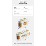 Cortina All-in-One Bathroom Organizer , Toothbrush Holder, Toothpaste Shelf & Rinse Cup Set, Brush Stand | Off-White - Orange , Dual Cup