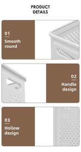 Cortina Premium Wheeled Laundry Hamper Basket with Extended Handle | Durable Plastic Foldable Design | Portable Rolling Storage Solution (Wheeled Laundry Hamper)