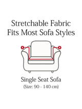 Elastic Stretchable Velvet Sofa Cover 1 Seater-Red