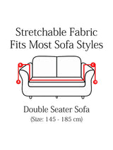 Elastic Stretchable Velvet Sofa Cover 2 Seater-Red