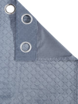 Pack of 2 Velvet Room Darkening Emboss Window Curtains- Dark Grey