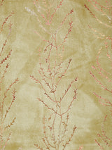 Pack of 2 Velvet Regular Foil Window Curtains- Olive