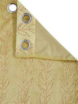 Pack of 2 Velvet Regular Foil Window Curtains- Olive