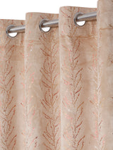 Pack of 2 Velvet Regular Foil Door Curtains- Peach