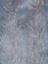 Pack of 2 Velvet Regular Foil Window Curtains- Dark Grey