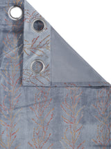 Pack of 2 Velvet Regular Foil Window Curtains- Dark Grey