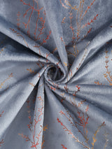 Pack of 2 Velvet Regular Foil Window Curtains- Dark Grey