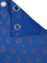Pack of 2 Polyester Blackout Foil Door Curtains- Navy Blue