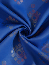 Pack of 2 Polyester Blackout Foil Door Curtains- Navy Blue