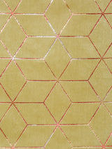 Pack of 2 Velvet Regular Geometric Foil Door Curtains- Olive