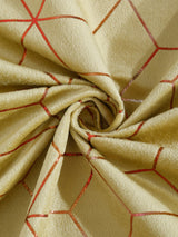 Pack of 2 Velvet Regular Geometric Foil Door Curtains- Olive