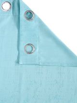Pack of 2 Polyester Blackout Emboss Long Door Curtains- Sky Blue